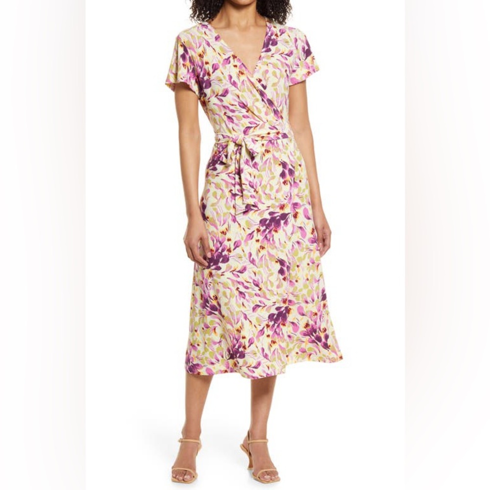 Halogen Floral wrap dress